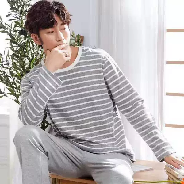 Men's clothing-gray small stripes