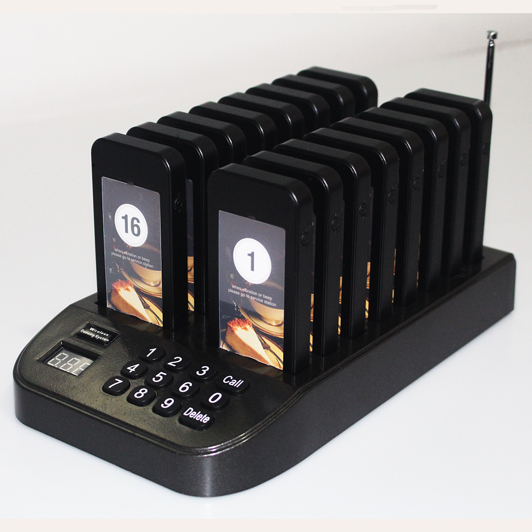 SU-66S food call pager with vibration light sound meal call number machine takeout queue foreign trade English version