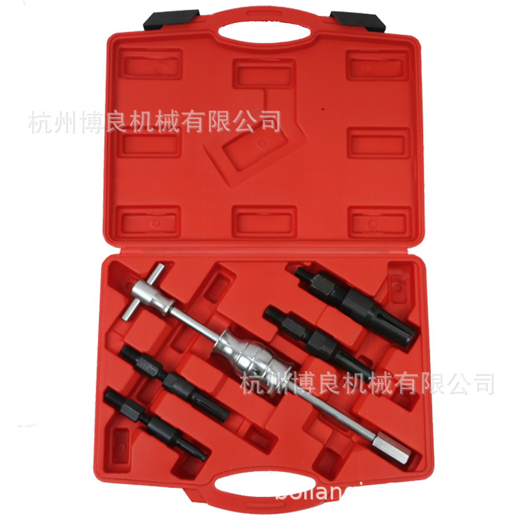 Juego de martillo deslizante de caballo de tracción de rodamiento interior Juego de 5 piezas Cojinete de orificio interior Código de tracción Dispositivo de desmontaje de rodamiento de orificio interior Tirador de martillo deslizante