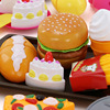 Cut fruit toy, bull steak western restaurant burger pizza cake cake fries, ice cream fast food plate set 1