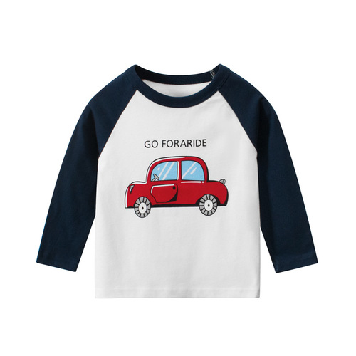 Children's new autumn clothing 2024 children's clothing wholesale Korean version children's long-sleeved T-shirt baby bottoming shirt one piece drop shipping