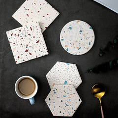 Diatomaceous earth coaster creative diatom mud household terrazzo water-absorbent anti-scalding heat insulation mat placemat can be customized with LOGO