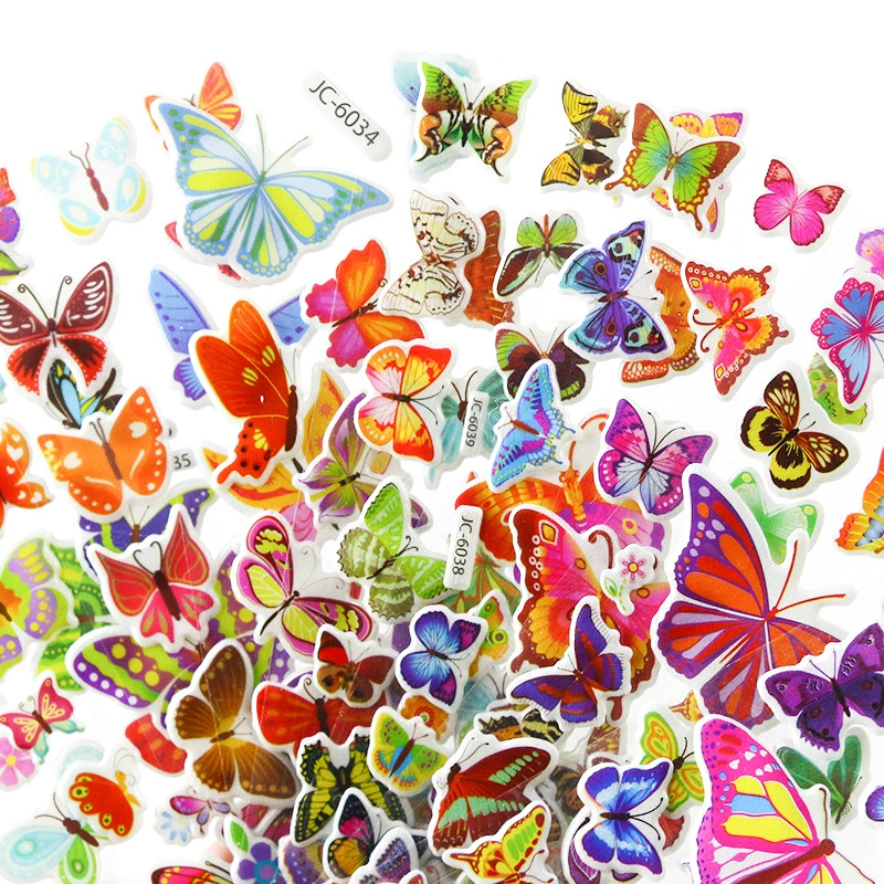 Прямая поставка с фабрики Детские Мультяшные наклейки-бабочки 3D детский сад награда Пузырьковые наклейки образовательные раннее образование трехмерные наклейки