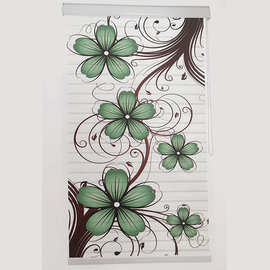 山水画窗帘卷帘卫生间遮挡帘厨房餐厅中国风屏风拉帘卷帘隔断帘