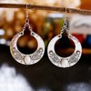 Earrings, silver retro accessory, boho style