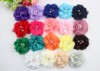 33 Color high -quality solid color chiffon head ten -petal pearl drill flower hand sewing cloth flower plus hairpin hair ring hairband