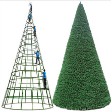 厂家直供商场美陈圣诞节豪华3-25米圣诞树框架批发铁艺美陈框架树