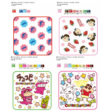 不二家蜡笔小新方巾 全棉割绒活性印花毛巾卡通彩绘儿童擦手巾