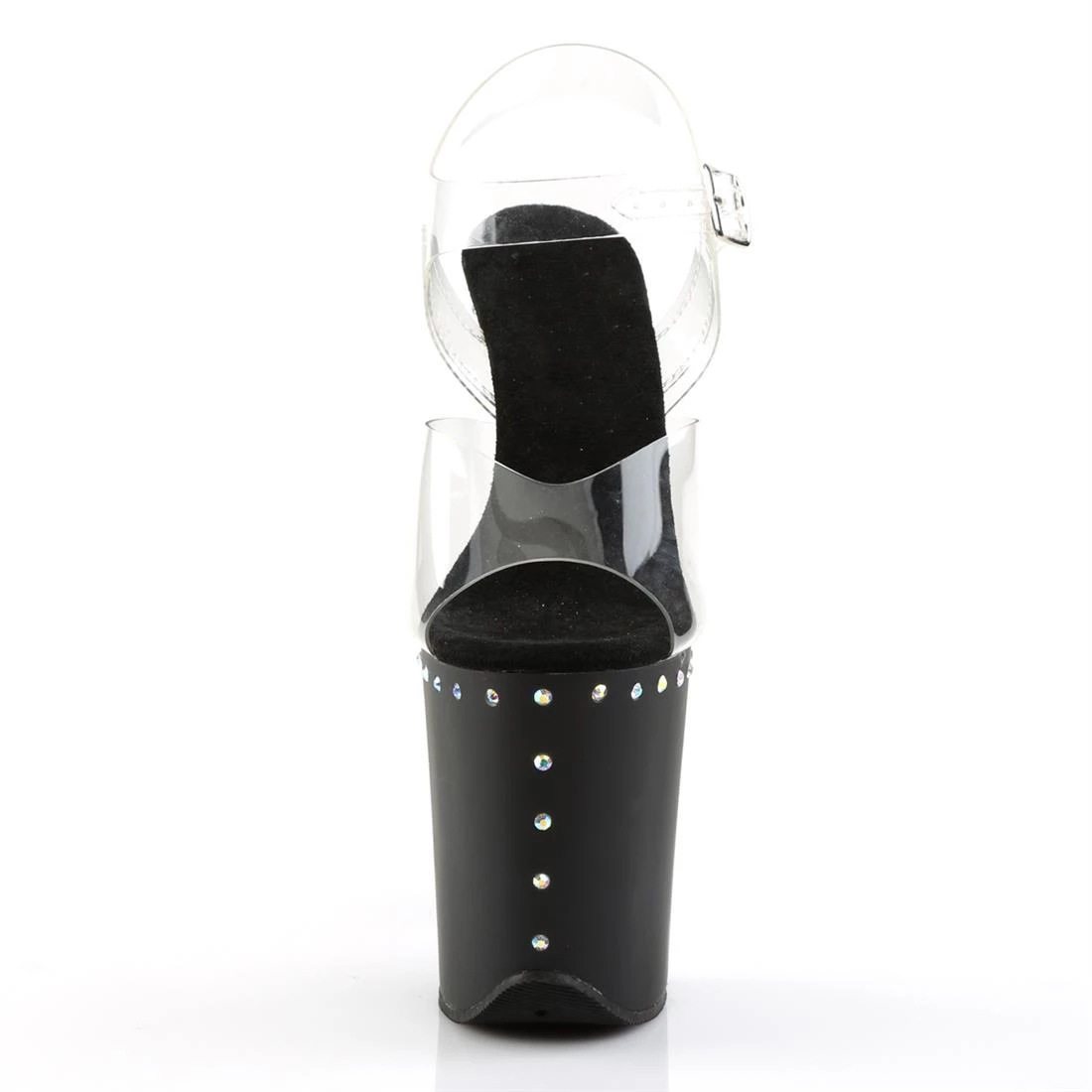 20cm de diamante incrustado mesa impermeable sandalias de talón alto / zapatos de baile de tubo de acero de talón alto modelo de desfile