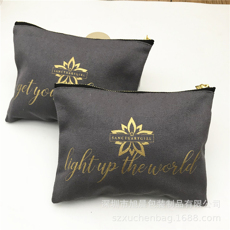 厂家供应高档化妆品帆布拉链袋 纯棉帆布 拉链收纳袋笔袋零钱袋