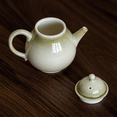Handmade thin grass gray glaze teapot ceramic with filter single pot green gray glaze Kung Fu tea set small teapot