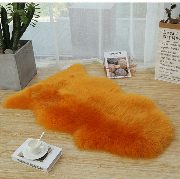 modern and minimalistic plush carpet sheepskin