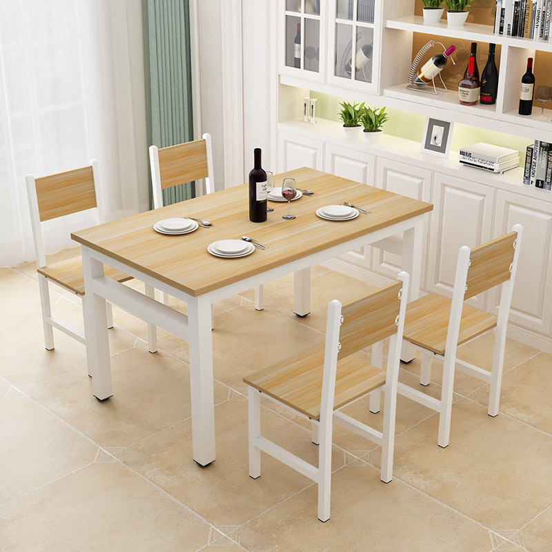 Hotel Rectangular Fast Food Dining Table and Chair Set, Simple Dining Table for Rental Apartments, Food Stalls, Small Apartments, Noodle Shop Tables