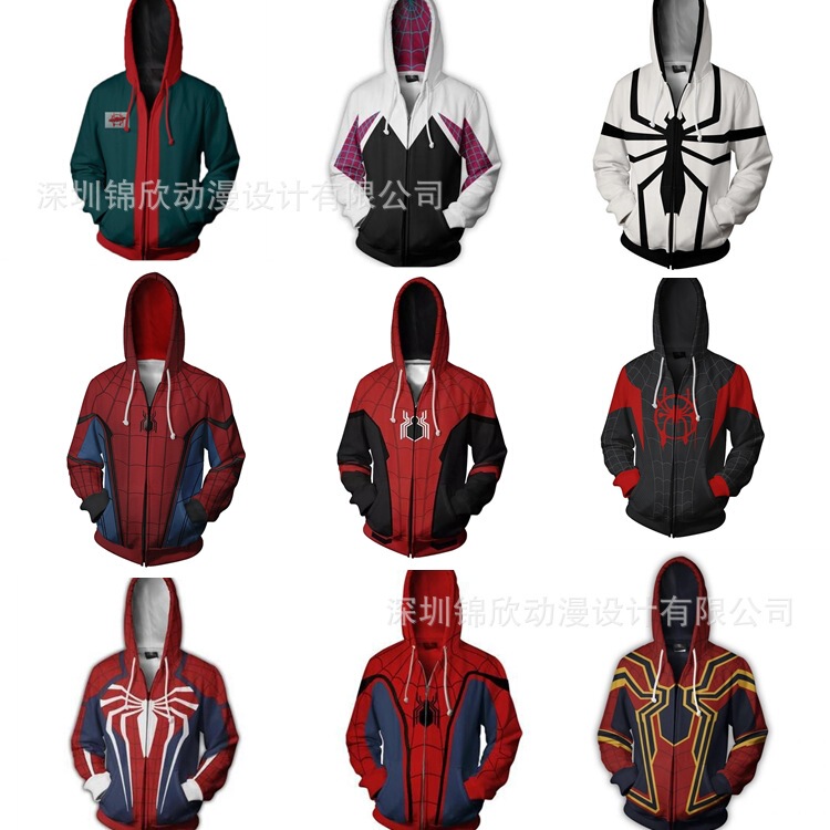 Marvel Avengers Cosplay Peripheral Men's and Women's Zipper Sweatshirts Printed 3D Long-Sleeved Sweatshirts Export