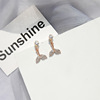 Fashionable long universal earrings, 2021 collection, Korean style, simple and elegant design, internet celebrity