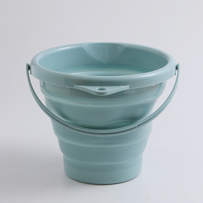 Cubo plegable portátil para exteriores, cubo de plástico grande con asa gruesa, cubo de almacenamiento para el hogar, cubo para lavandería, cubo multiusos