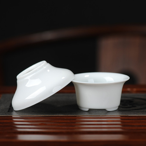 Tea leakage tea filter creative ceramic filter tea tea filter white porcelain tea funnel kung fu tea set accessories