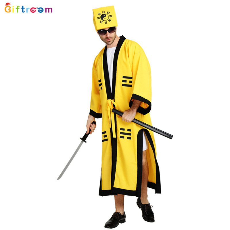 Halloween Tricky Horror Costume Taoist Down Mountain Clothing Tianshi Taoist Robe Taiji Bagua Clothing Mage Ghost Catching Clothing Rigid
