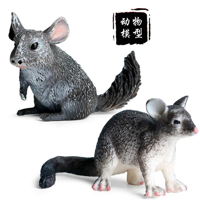 Simulación sólida de los niños modelo animal rata zarigüeya larga cola ratón Totoro plástico animal adornos juguete