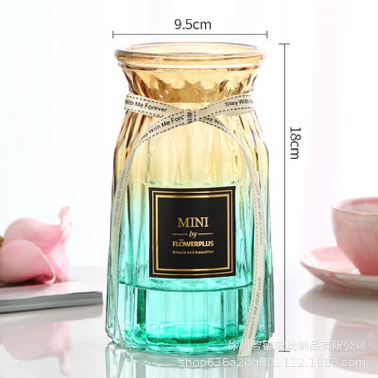 Al por mayor simple origami florero de cristal de color florero simple decoración de la sala de estar florero hidropónico florero