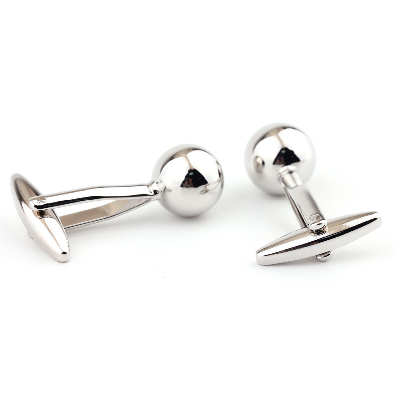 Gemelli da uomo a sfera in acciaio argentato per camicia_voghion.com