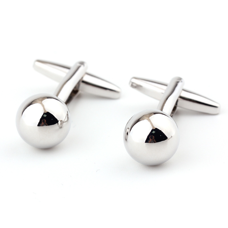 Gemelli da uomo a sfera in acciaio argentato per camicia_voghion.com