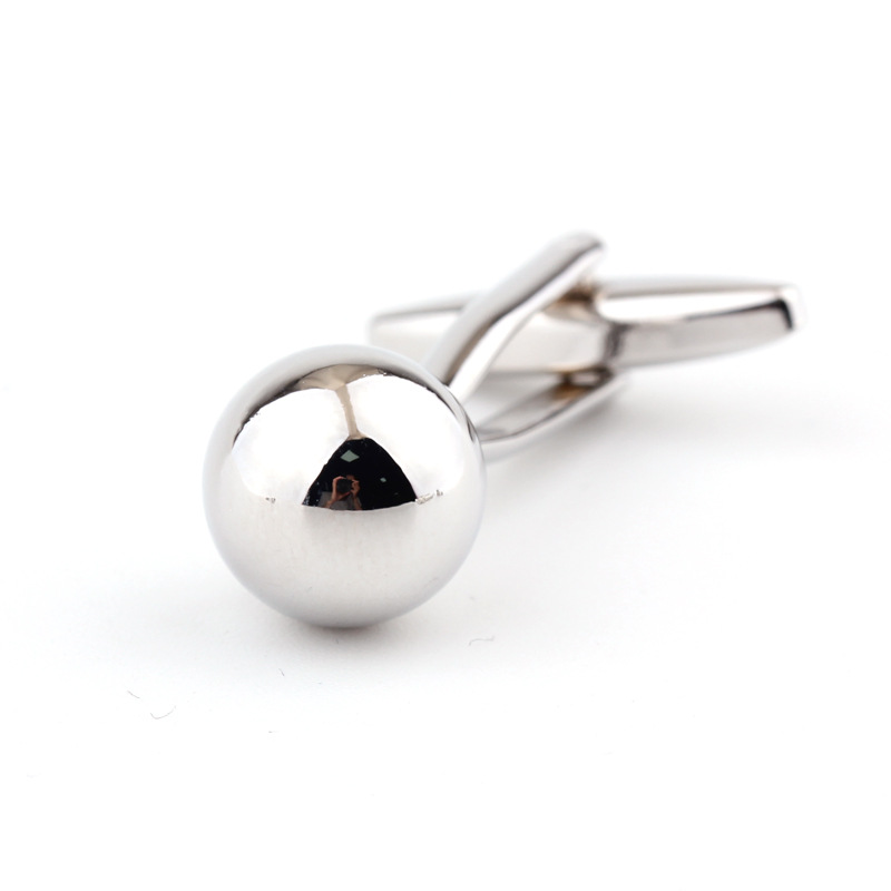 Gemelli da uomo a sfera in acciaio argentato per camicia_voghion.com