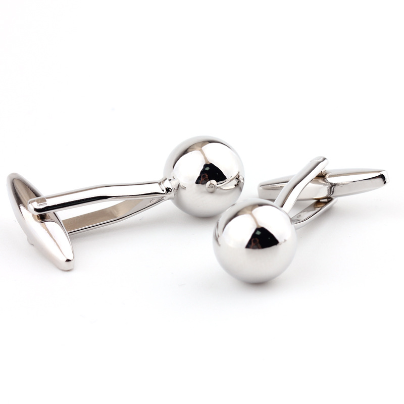 Gemelli da uomo a sfera in acciaio argentato per camicia_voghion.com