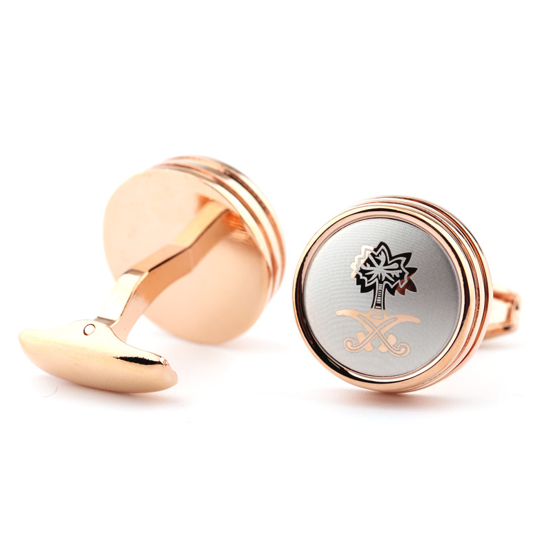 High-End-Manschettenknöpfe aus Metall für französisches Hemd, Drehmaschine, rund, Herrenhemd, Zubehör, Manschetten, vier Farben optional_voghion.com