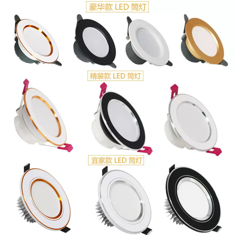 筒灯led天花灯超薄孔灯7.5cm开孔嵌入式客厅吊顶洞灯家用新款射灯