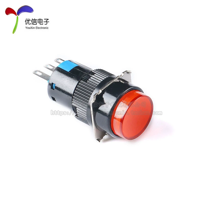 Button, switch key, foot strap, round light strip, 24v, 220v, 16mm