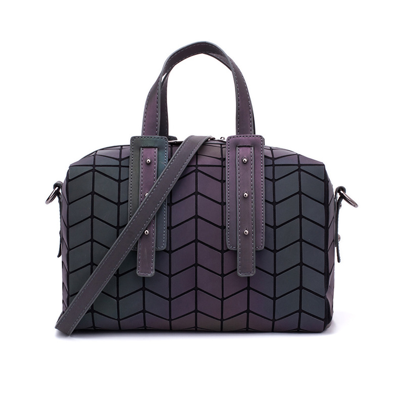 2023 nuevo bolso de las mujeres europeas y americanas moda bolso de las mujeres luminosas retro nicho rombo solo hombro crossbody almohada bolsa