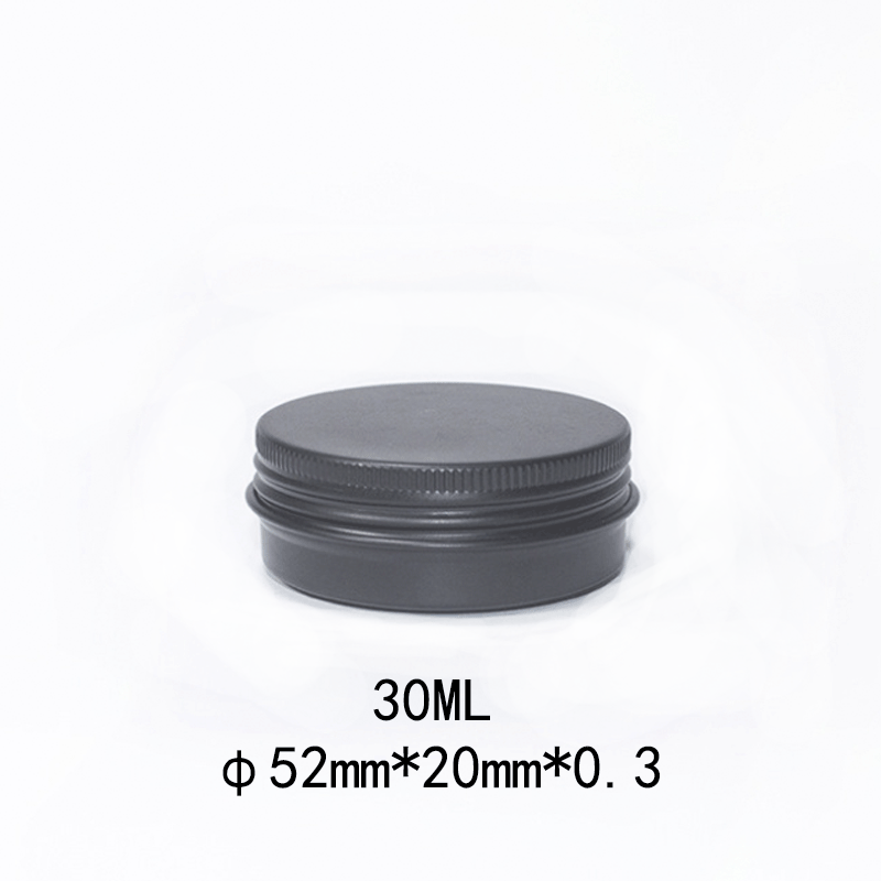 Caja de aluminio negra de 5 ml a 250 ml para pasta de velas, lata de aluminio con rosca redonda, caja de aluminio para embalaje de joyas y té