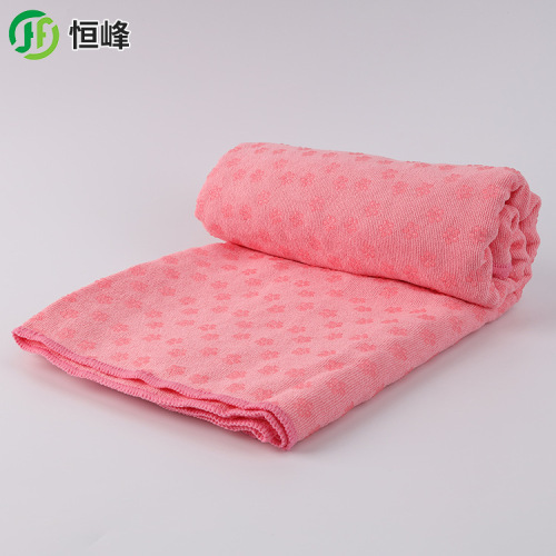 Direct supply quality fiber folding yoga towel yoga non-slip mat towel thickened yoga towel posture line