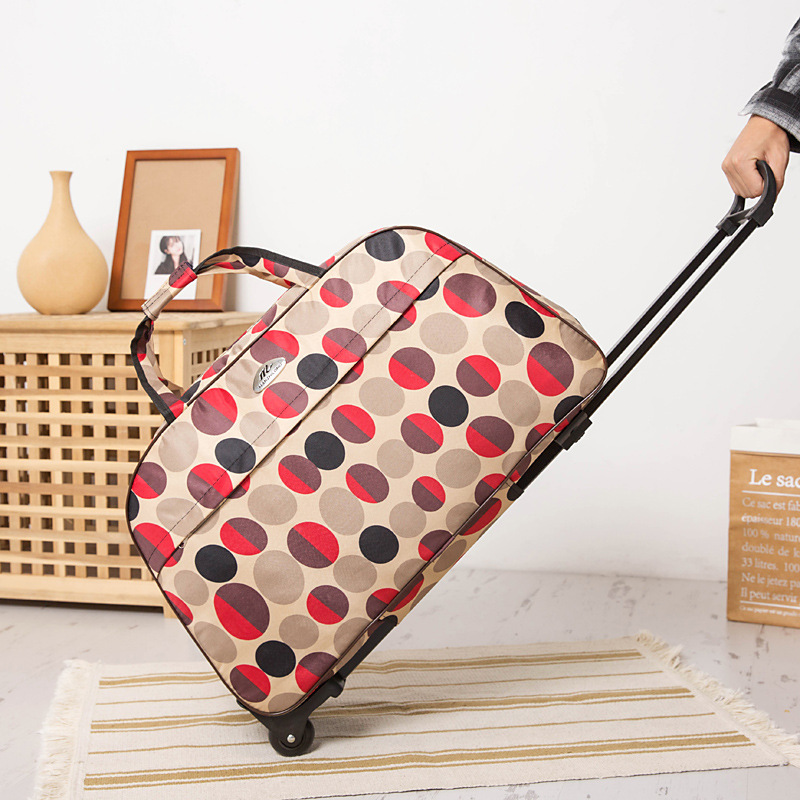 Trolley Bag Women's Lightweight Portable Luggage Bag Women's Large Capacity Canvas Student Cute Travel Bag Printed LOGO Trolley Bag Women's Lightweight Portable Luggage Bag Women's Large Capacity Canvas Student Cute Travel Bag Printed LOGO