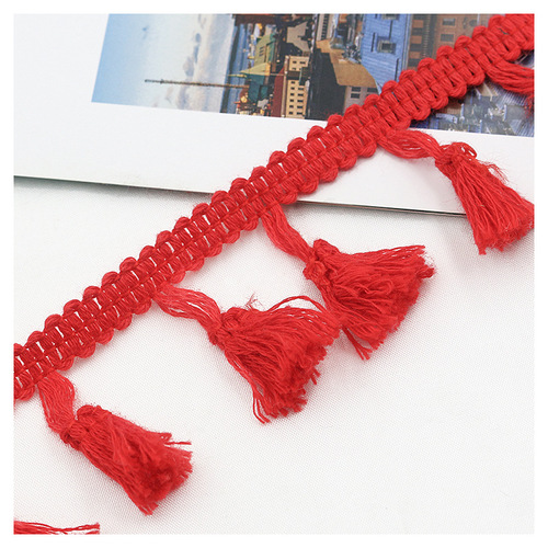 Perennial home textile accessories 4.5cm pure cotton thread broom lace hanging fringe tassel beard lace clothing accessories