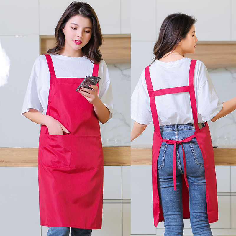 Comercio exterior a prueba de aceite impermeable delantal cocina tienda materna e infantil piscina tienda de lavado de coches guardapolvos Halter en forma de H delantal al por mayor