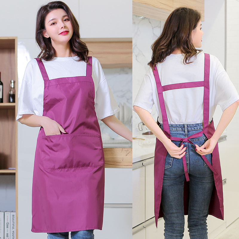 Comercio exterior a prueba de aceite impermeable delantal cocina tienda materna e infantil piscina tienda de lavado de coches guardapolvos Halter en forma de H delantal al por mayor