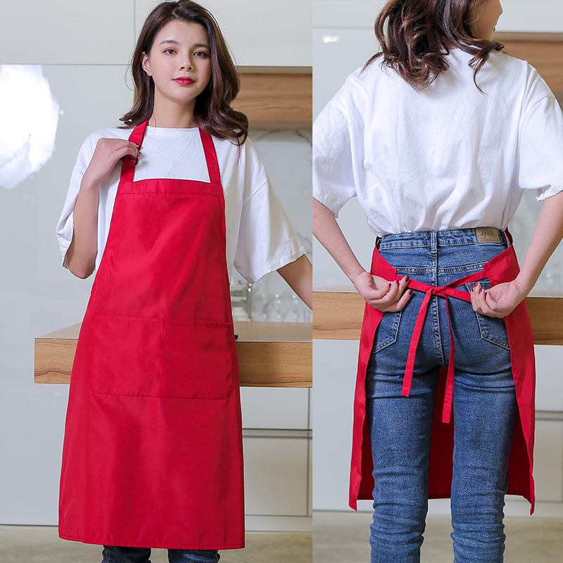 Comercio exterior a prueba de aceite impermeable delantal cocina tienda materna e infantil piscina tienda de lavado de coches guardapolvos Halter en forma de H delantal al por mayor