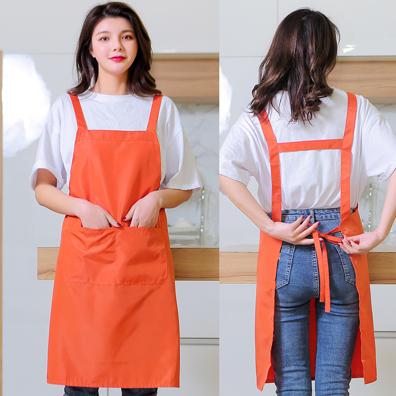 Comercio exterior a prueba de aceite impermeable delantal cocina tienda materna e infantil piscina tienda de lavado de coches guardapolvos Halter en forma de H delantal al por mayor