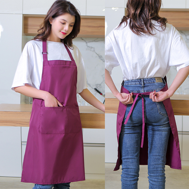 Comercio exterior a prueba de aceite impermeable delantal cocina tienda materna e infantil piscina tienda de lavado de coches guardapolvos Halter en forma de H delantal al por mayor
