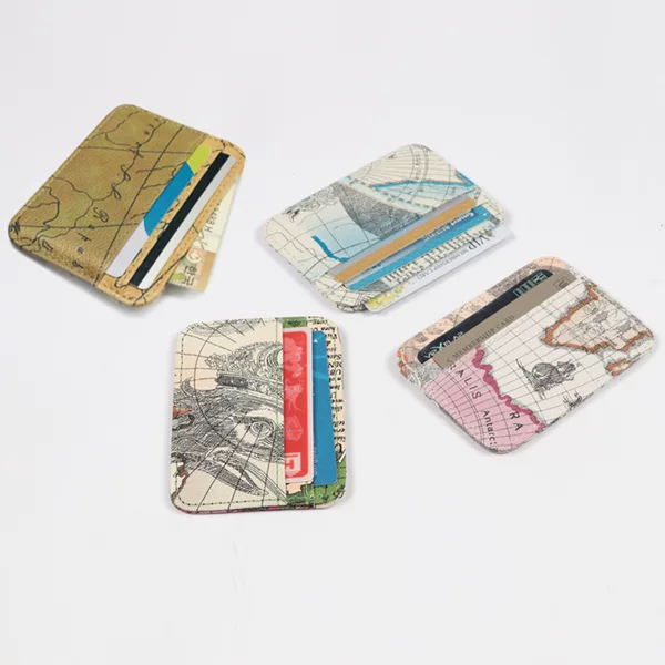 Korean style men's short map magic wallet card holder thin unisex magic bag change small card holder