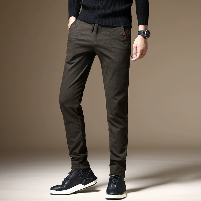 Летние трендовые черные кэжуал штаны, корейский стиль, slim fit, эластичный пояс