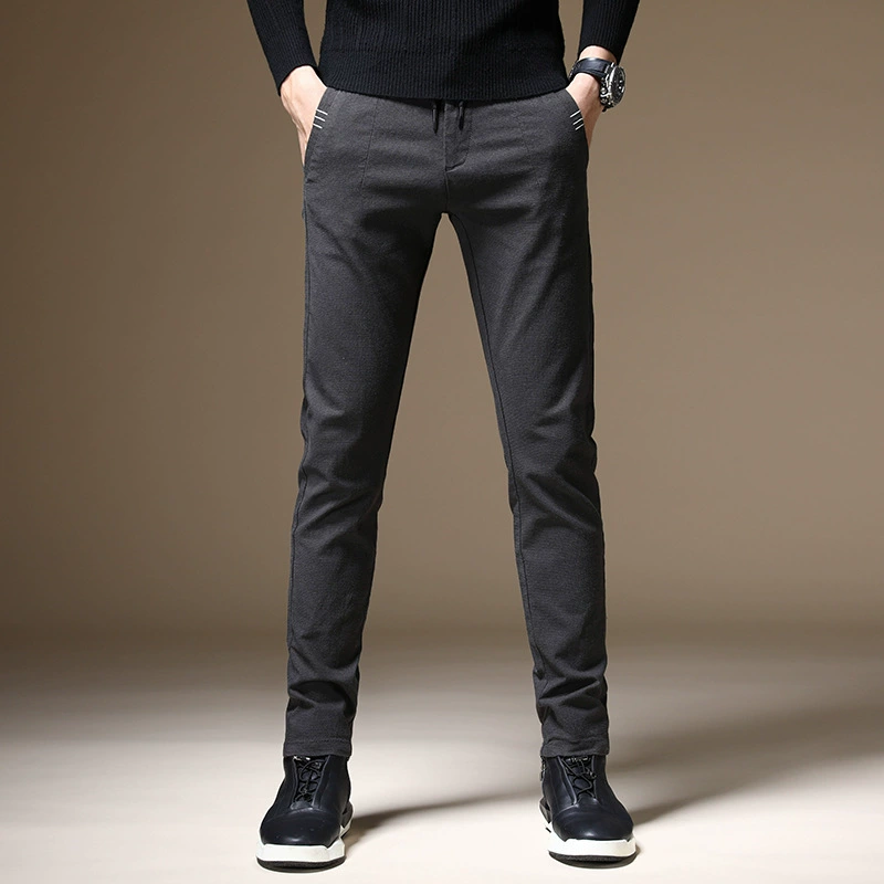 Летние трендовые черные кэжуал штаны, корейский стиль, slim fit, эластичный пояс