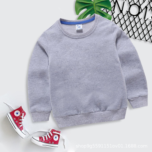 Children's Clothing  Children's Solid Color Sweaters Children's Long Sleeve Men's and Women's Baby Cotton Tops New Blank Bottoming Shirt