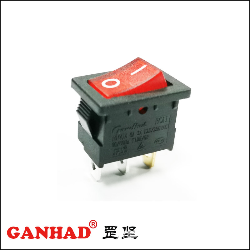 罡坚GANHAD工厂供应短脚带灯21*15翘板开关二档三档绿灯红灯可选
