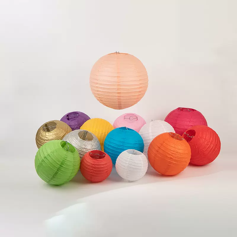 厂家批发圆形纸灯笼生日聚会春节元宵节圣诞婚庆喜庆小红灯串灯笼