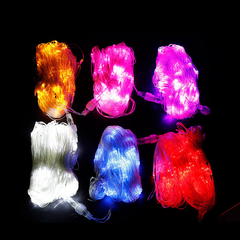 Fabricante en stock impermeable red de pesca Luz de Navidad decoración de vacaciones 200led Cadena de luz al aire libre ingeniería brillo estrella luz de color