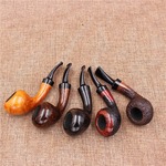 手工雕刻石楠木烟斗批发木质工厂过滤烟具掌心斗烟锅旱烟把玩个性