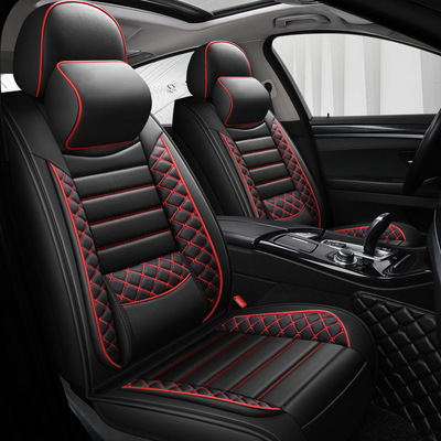 批發CAR固定腰靠汽車坐墊 新款刺繡時尚皮四季墊座墊子座套內飾用